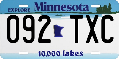 MN license plate 092TXC