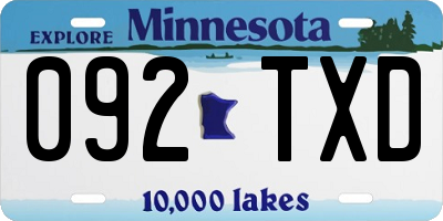 MN license plate 092TXD