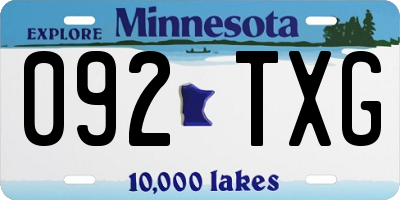 MN license plate 092TXG