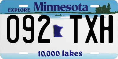 MN license plate 092TXH
