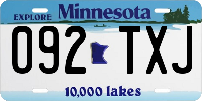 MN license plate 092TXJ