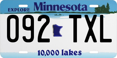 MN license plate 092TXL
