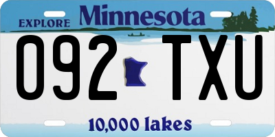 MN license plate 092TXU