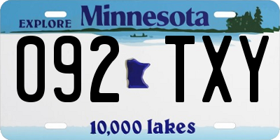 MN license plate 092TXY