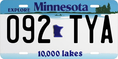 MN license plate 092TYA