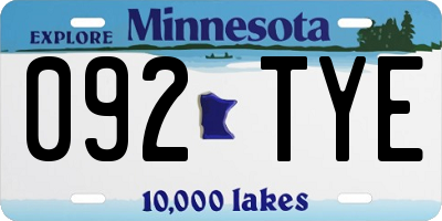 MN license plate 092TYE