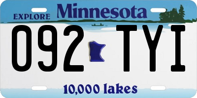 MN license plate 092TYI