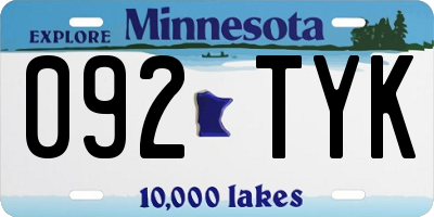 MN license plate 092TYK