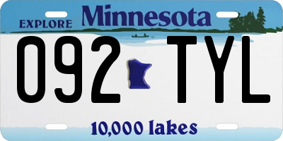 MN license plate 092TYL