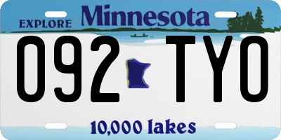 MN license plate 092TYO