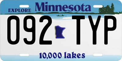 MN license plate 092TYP