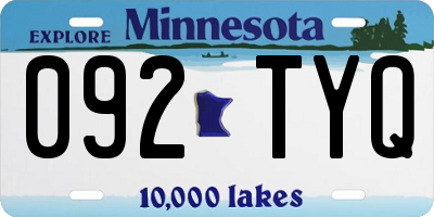 MN license plate 092TYQ