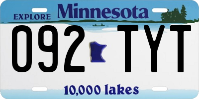 MN license plate 092TYT