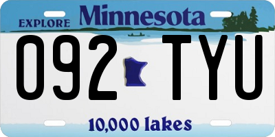 MN license plate 092TYU
