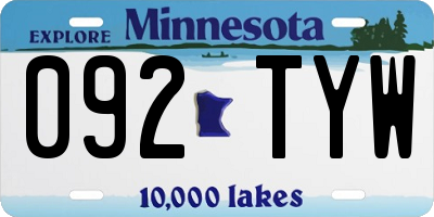 MN license plate 092TYW