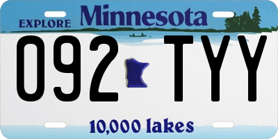 MN license plate 092TYY