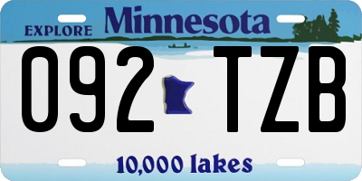 MN license plate 092TZB