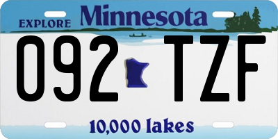 MN license plate 092TZF