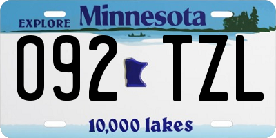 MN license plate 092TZL