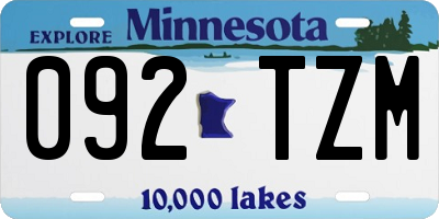 MN license plate 092TZM