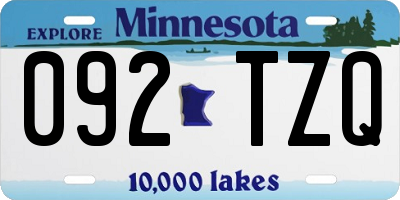 MN license plate 092TZQ