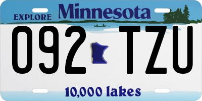 MN license plate 092TZU