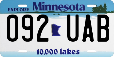 MN license plate 092UAB