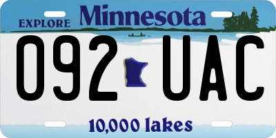 MN license plate 092UAC