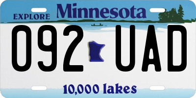 MN license plate 092UAD