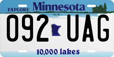 MN license plate 092UAG