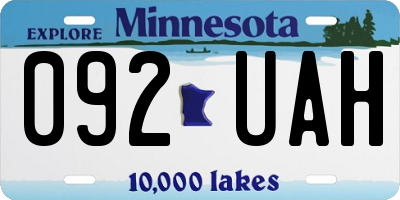 MN license plate 092UAH