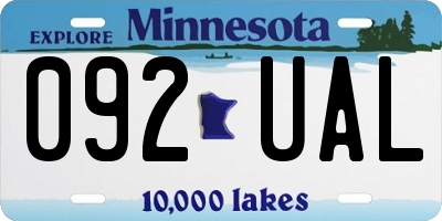 MN license plate 092UAL