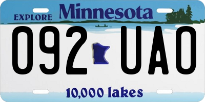 MN license plate 092UAO