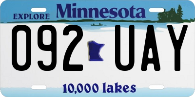 MN license plate 092UAY