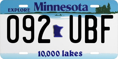 MN license plate 092UBF