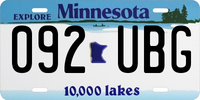 MN license plate 092UBG