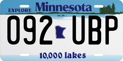 MN license plate 092UBP