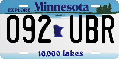 MN license plate 092UBR