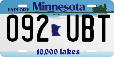 MN license plate 092UBT