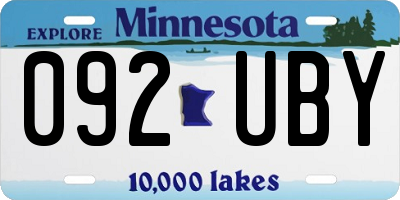 MN license plate 092UBY