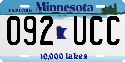 MN license plate 092UCC