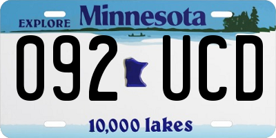 MN license plate 092UCD