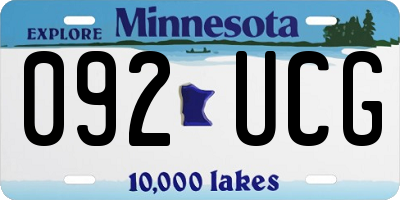 MN license plate 092UCG