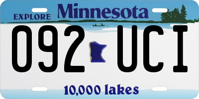 MN license plate 092UCI