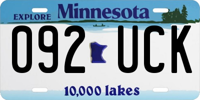 MN license plate 092UCK