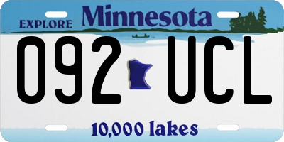MN license plate 092UCL