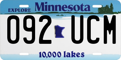 MN license plate 092UCM
