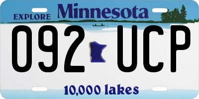 MN license plate 092UCP