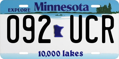 MN license plate 092UCR