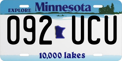 MN license plate 092UCU